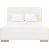 Warren King Bed in Boucle Snow Fabric & Natural Gray Oak 7129-3.BOU-SNO/NG