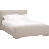 Warren California King Bed in Performance Jute Boucle Fabric & Gray Wood 7129-2.LGJUT/NG