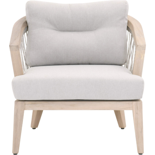Web Outdoor Club Chair in Taupe & White Rope, Fabric & Teak 6821.WTA/PUM/GT