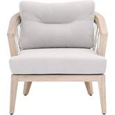 Web Outdoor Club Chair in Taupe & White Rope, Fabric & Teak 6821.WTA/PUM/GT