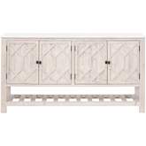 Willow 67" TV Stand Media Sideboard in White Wash Pine & White Quartz 8018.WW-PNE/WHTQ