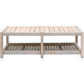 Wrap Outdoor Coffee Table in Taupe & White Flat Rope & Gray Teak 6870.WTA/GT