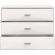 Wynn 3 Drawer Nightstand in Pearl White Faux Shagreen & Brushed Stainless 6157.PRL-SHG/BSTL