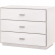 Wynn 3 Drawer Nightstand in Pearl White Faux Shagreen & Brushed Stainless 6157.PRL-SHG/BSTL