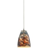 Abstractions 1 Light Pendant Light in Satin Nickel w/ Cosmic Storm Glass