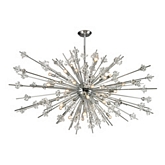Starburst 31 Light Chandelier in Polished Chrome w/ Groups of Faceted Crystal Balls