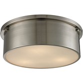 Simpson 3 Light Flushmount Ceiling Light in Brushed Nickel w/ Frosted White Diffuser