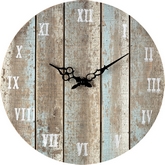 Wooden Roman Numeral Outdoor Wall Clock