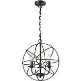 Yardley 3 Light Pendant Light in Oil Rubbed Bronze Cage Shades