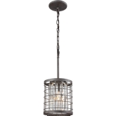 Nadina 1 Light Ceiling Pendant in Silverdust Iron w/ Clear Crystal