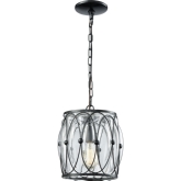 Adriano 1 Light Ceiling Pendant in Gloss Black w/ Clear Blown Glass