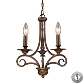 Gloucester 3 Light Chandelier in Weathered Bronze Wrought Iron