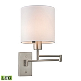 Carson 1 Light Swingarm Wall Sconce in Brushed Nickel (LED)