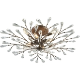 Crislett 8 Light Semi Flush in Sunglow Bronze Branches w/ Clear Crystals