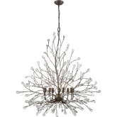 Crislett 9 Light Chandelier in Sunglow Bronze Branches w/ Clear Crystals
