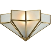 Decostar 1 Light Wall Sconce in Brushed Brass w/ Frosted Glass