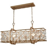 Armand 6 Light Chandelier in Matte Gold w/ Clear Crystal