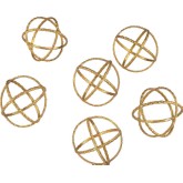 Gold Orbs Sculpture in Metal (Set of 6)