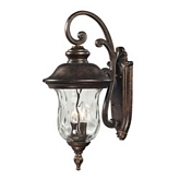 Lafayette 2 Light Outdoor Sconce in Regal Bronze w/ Clear Textured Glass
