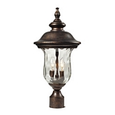 Lafayette 2 Light Post Mount Light in Regal Bronze w/ Textured Glass