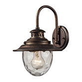 Searsport 1 Light Outdoor Sconce in Regal Bronze w/ Water Glass Diffuser