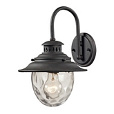 Searsport 1 Light Outdoor Sconce in Weathered Charcoal w/ Water Glass Diffuser