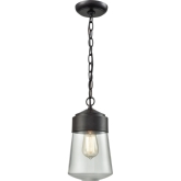 Mullen Gate 1 Light Outdoor Ceiling Pendant in Oil Rubbed Bronze w/ Clear Glass