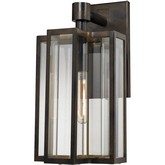 Bianca 1 Light Outdoor Sconce in Hazelnut Bronze & Curved Seeded Glass