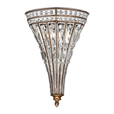 Empire 2 Light Wall Sconce in Mocha w/ Crystals