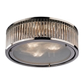 Linden 3 Light Flush Mount Light in Polished Nickel w/ Frosted Glass
