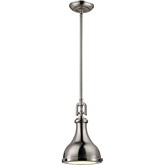 Rutherford 1 Light Pendant Light in Brushed Nickel