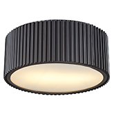Brendon 2 Light Flushmount Ceiling Light in Oil Rubbed Bronze w/ Frosted Glass Diffuser