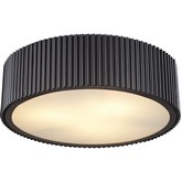 Brendon 3 Light Flushmount Ceiling Light in Oil Rubbed Bronze w/ Frosted Glass Diffuser