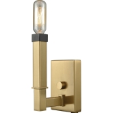 Mandeville 1 Light Wall Sconce in Satin Brass w/ Oil Rubbed Bronze Accents