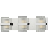 Desiree LED Bathroom Vanity Light in Polished Chrome w/ Clear Lined Glass
