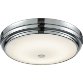 Garvey Round LED Flushmount in Chrome & Opal Glass (Large)