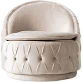 Bursa Accent Arm Chair in Tufted Cream Velvet