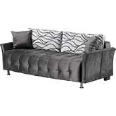 Daisy Sleeper Sofa in Tufted Gray Fabric