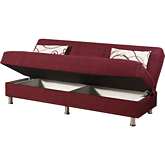 Hamburg Sleeper Sofa w/ Storage in Burgundy Red Fabric