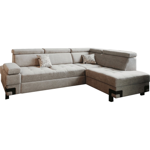 Garda Sectional Sofa with Right Chaise, Sleeper & Storage