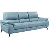 2934 Power Reclining Sofa in Juliet Blue Top Grain Leather