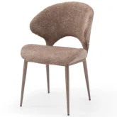 1442 Dining Chair in Neutral Textured Fabric & Metal (Set of 2)