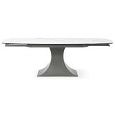 9035 63" Extension Dining Table in White Marble Look Ceramic