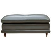 9180 Ottoman in Grey Green Leather