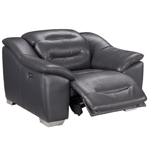 972 Arm Chair Recliner in Dark Grey Charcoal Top Grain Leather