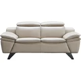 973 Loveseat in Light Grey Top Grain Leather