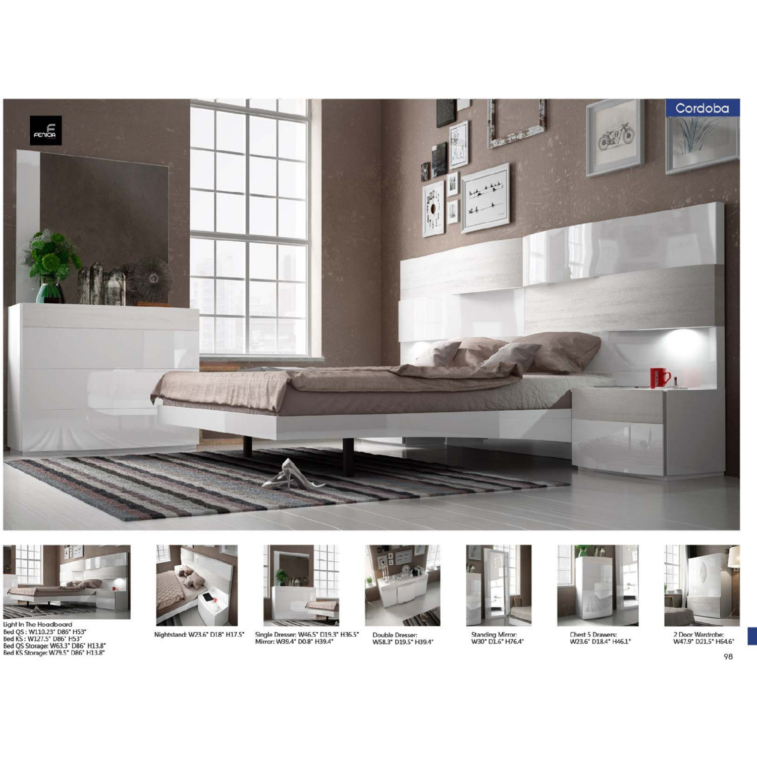 Fenicia Spain CORDOBASDRESSER Cordoba Single Dresser in Gloss White