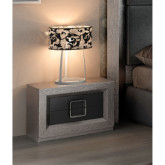 Enzo Nightstand in Oak Veneer & Grey