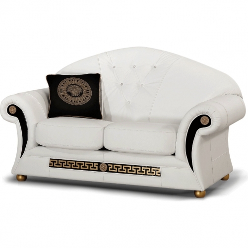 Prestige Loveseat in Tufted White Top Grain Leather