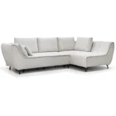 Cocoli Sectional Sleeper Sofa w/ Right Chaise in Light Beige Fabric